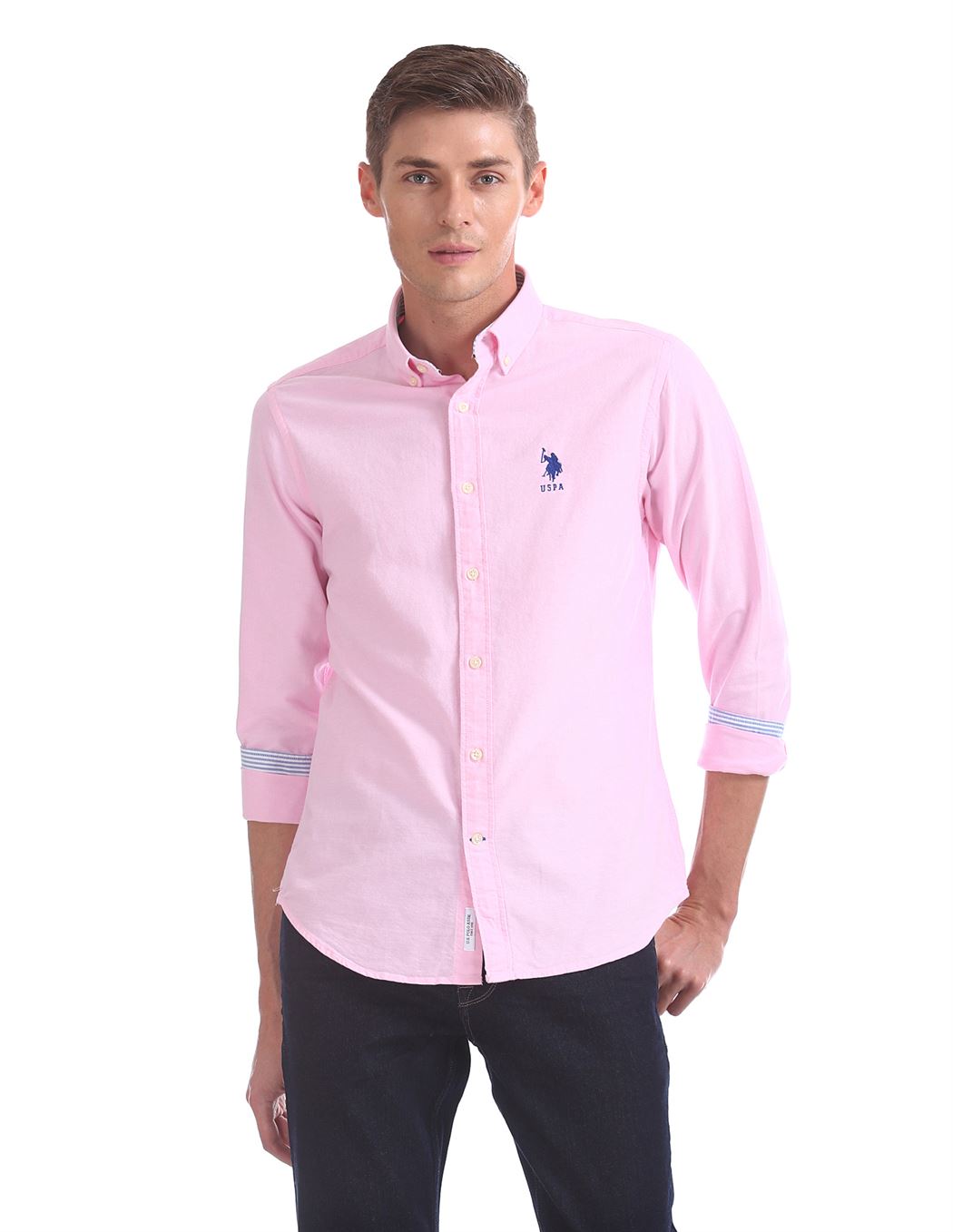 U.S. Polo Assn. Men Casual Wear Pink Shirt